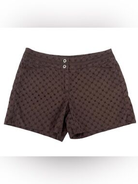 White House Black Market Brown Textured High-Rise Shorts